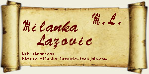 Milanka Lazović vizit kartica